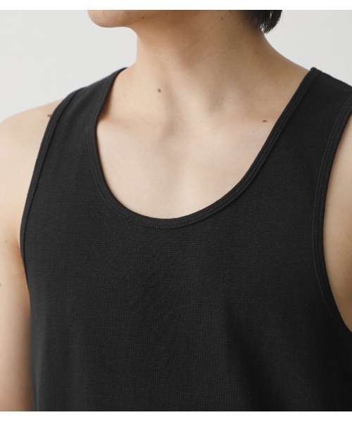 AZUL by moussy(アズールバイマウジー)の「TACK FRAISE TANK TOP/タックフレーズタンクトップ(タンクトップ・メンズ・ホワイト/ブラック・SMALL/MEDIUM/LARGE/X-LARGE)」の8枚目の写真