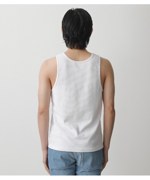 AZUL by moussy(アズールバイマウジー)の「TACK FRAISE TANK TOP/タックフレーズタンクトップ(タンクトップ・メンズ・ホワイト/ブラック・SMALL/MEDIUM/LARGE/X-LARGE)」の7枚目の写真