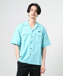 VANS ヴァンズ M VANS OPEN COLLAR SHIRT 121H1060200 TURQUOISE