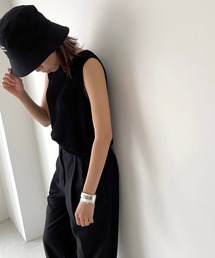 CANAL JEAN | via j(ヴィアジェイ) リネン混ニットタンクトップ(タンクトップ)