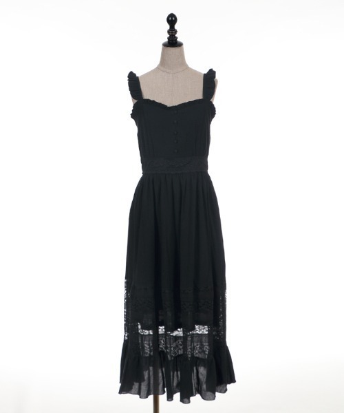axes femme POETIQUE（アクシーズファムポエティック）の「レース切替キャミＯＰ（ワンピース・レディース・ブラック/ミント/キナリ・MEDIUM）」の14枚目の写真