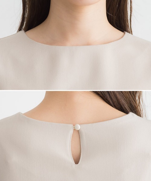 Pierrot（ピエロ）の「フレア切り替え半袖セットアップ（セットアップ・レディース・グレイッシュベージュ/グレイッシュブルー/ブラック・L/M/PM）」の15枚目の写真