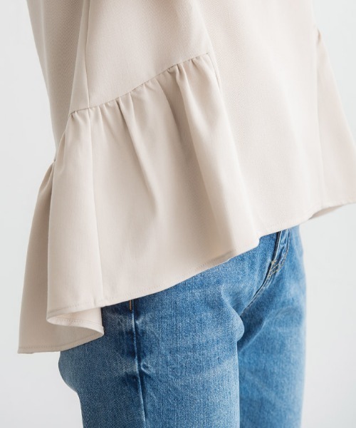 Pierrot（ピエロ）の「フレア切り替え半袖セットアップ（セットアップ・レディース・グレイッシュベージュ/グレイッシュブルー/ブラック・L/M/PM）」の22枚目の写真