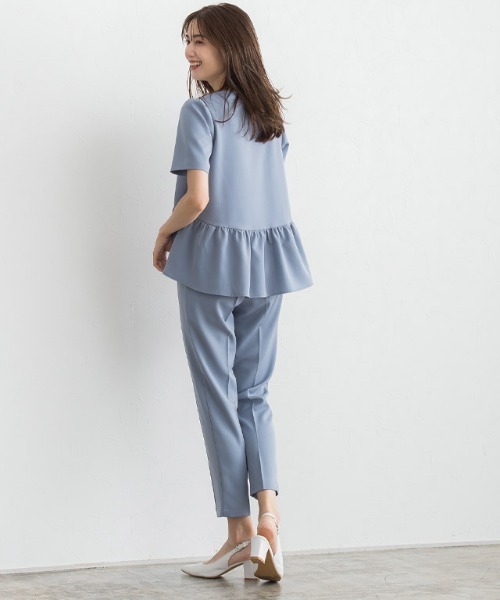 Pierrot（ピエロ）の「フレア切り替え半袖セットアップ（セットアップ・レディース・グレイッシュベージュ/グレイッシュブルー/ブラック・L/M/PM）」の18枚目の写真