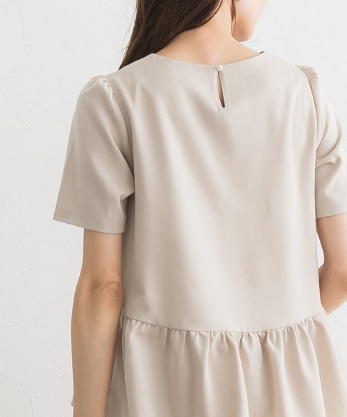 Pierrot（ピエロ）の「フレア切り替え半袖セットアップ（セットアップ・レディース・グレイッシュベージュ/グレイッシュブルー/ブラック・L/M/PM）」の12枚目の写真