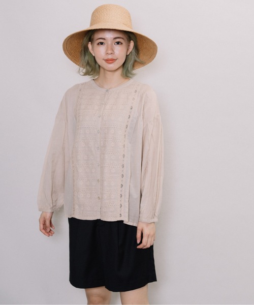 miniyu（ミニュウ）の「【NIMES】レースブラウス（シャツ/ブラウス・レディース・ホワイト/ベージュ・FREE）」の2枚目の写真