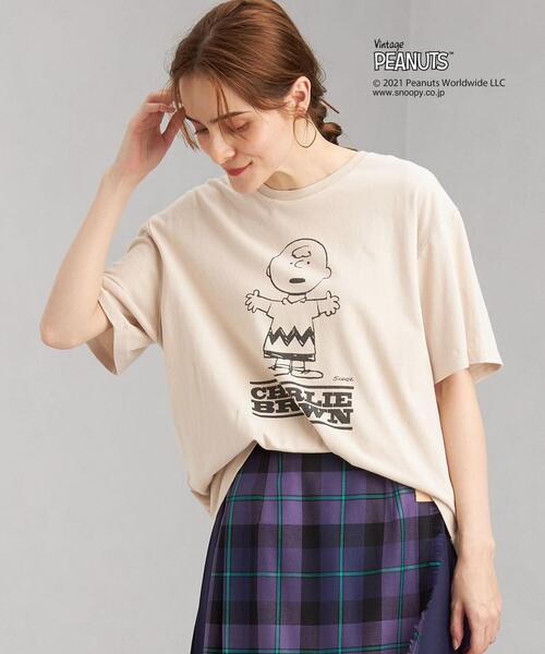 green label relaxing（グリーンレーベルリラクシング）の「【別注】＜PEANUTS × green label relaxing ＞ショートスリーブ Tシャツ（Tシャツ/カットソー・レディース・ブラック/ベージュ/オフホワイト・FREE）」の3枚目の写真