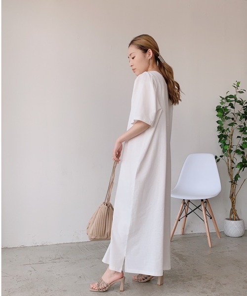 VANNIE U（ヴァニーユー）の「2WAYホックスリーブワンピース（ワンピース・レディース・ホワイト/イエロー・FREE）」の3枚目の写真