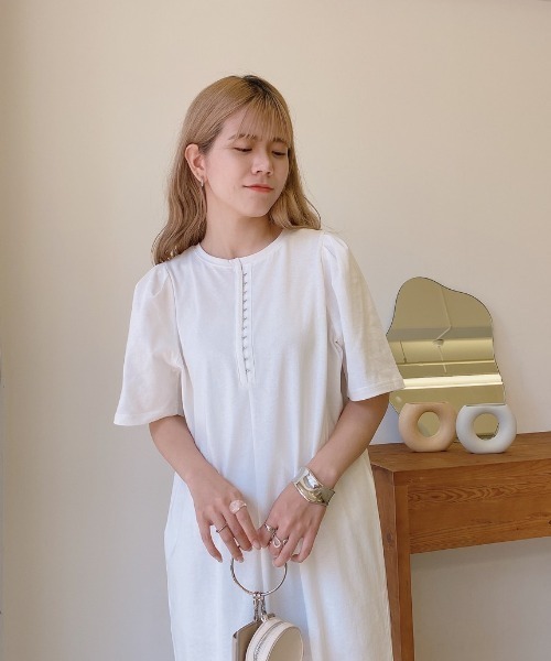 VANNIE U（ヴァニーユー）の「2WAYホックスリーブワンピース（ワンピース・レディース・ホワイト/イエロー・FREE）」の6枚目の写真