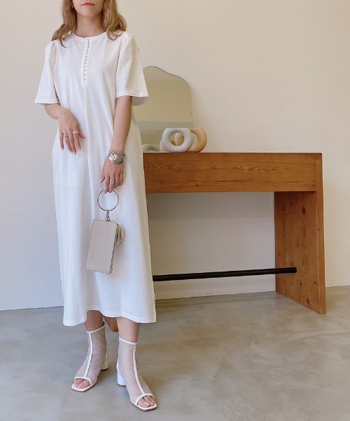 VANNIE U（ヴァニーユー）の「2WAYホックスリーブワンピース（ワンピース・レディース・ホワイト/イエロー・FREE）」の5枚目の写真