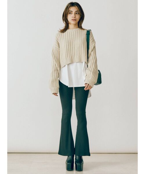 EVRIS(エヴリス)の「バックディテールリブニットトップス(ニット/セーター・レディース・ブラック/アイボリー/ボルドー・FREE)」の18枚目の写真