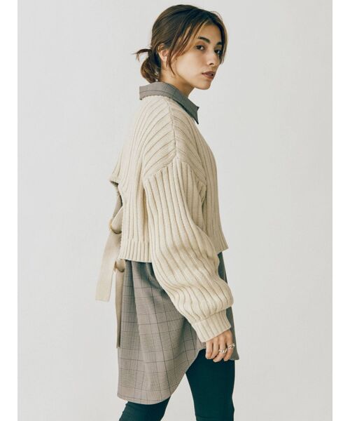 EVRIS(エヴリス)の「バックディテールリブニットトップス(ニット/セーター・レディース・ブラック/アイボリー/ボルドー・FREE)」の22枚目の写真