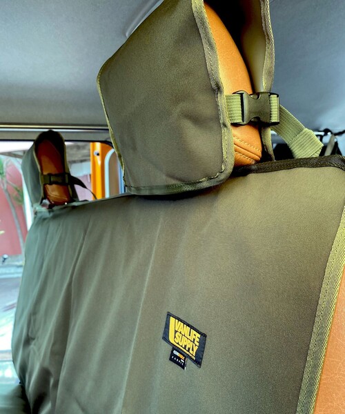 FREAK'S STORE（フリークスストア）の「VANLIFE SUPPLY BY FREAK'S STORE/ヴァンライフサプライバイフリークスストア コーデュラ リアシートカバー（アウトドアグッズ・メンズ・ベージュ/ネイビー/オリーブ/ブラック・ONE SIZE）」の6枚目の写真