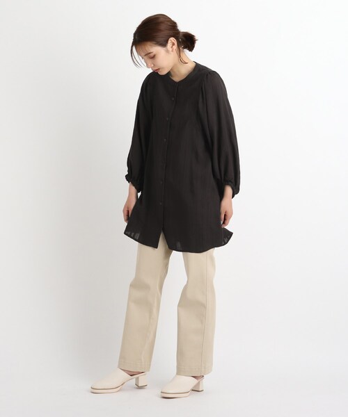 grove（グローブ）の「◆【S-LL】ウィングスリーブストライプシャツ（シャツ/ブラウス・レディース・アイボリー系2/ブラック/ライトパープル/ナチュラル・01/02/04/03）」の16枚目の写真