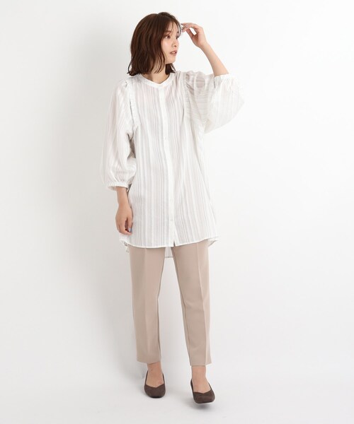 grove（グローブ）の「◆【S-LL】ウィングスリーブストライプシャツ（シャツ/ブラウス・レディース・アイボリー系2/ブラック/ライトパープル/ナチュラル・01/02/04/03）」の18枚目の写真
