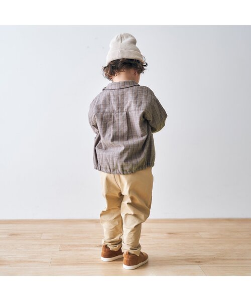 apres les cours(アプレレクール)の「2柄チェックシャツ(シャツ/ブラウス・キッズ・グレー/ブラウン・100/110/90/140/120/130/80)」の6枚目の写真