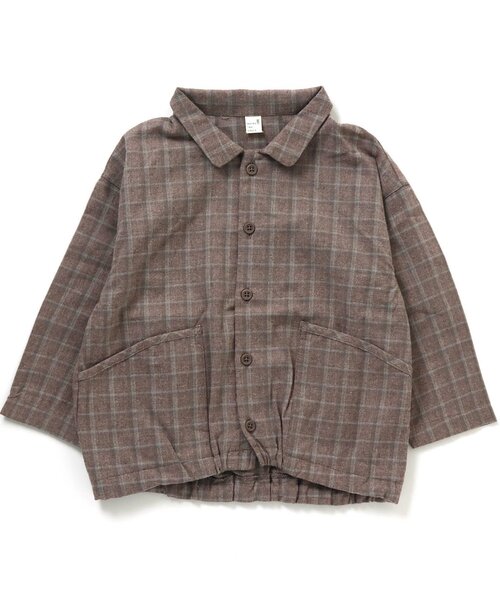 apres les cours(アプレレクール)の「2柄チェックシャツ(シャツ/ブラウス・キッズ・グレー/ブラウン・100/110/90/140/120/130/80)」の5枚目の写真