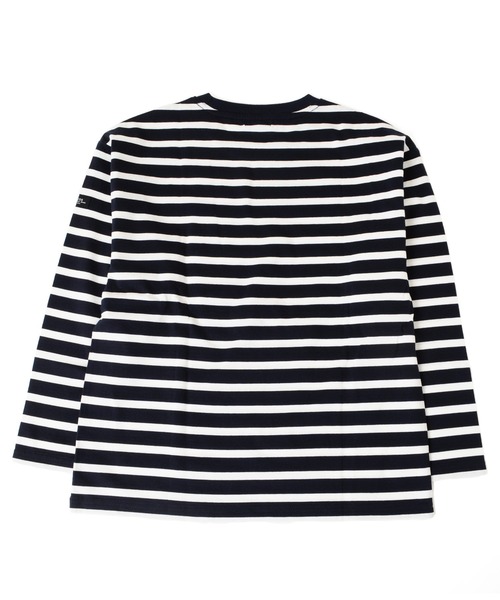 GLAZOS(グラソス)の「タフ天竺・ドロップショルダーボーダー長袖Tシャツ(Tシャツ/カットソー・キッズ・ホワイト/ベージュ/カーキ/ネイビー・130cm/140cm/150cm/170cm/160cm)」の15枚目の写真
