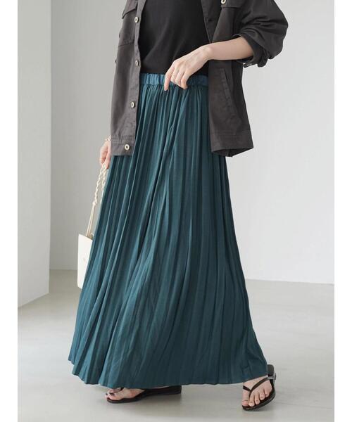 AMERICAN HOLIC（アメリカンホリック）の「カットプリーツスカート（スカート・レディース・グレイッシュベージュ/ブルーグリーン/チャコールグレー・M/L）」の6枚目の写真
