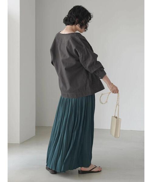 AMERICAN HOLIC（アメリカンホリック）の「カットプリーツスカート（スカート・レディース・グレイッシュベージュ/ブルーグリーン/チャコールグレー・M/L）」の9枚目の写真