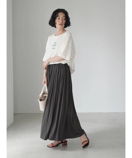 AMERICAN HOLIC（アメリカンホリック）の「カットプリーツスカート（スカート・レディース・グレイッシュベージュ/ブルーグリーン/チャコールグレー・M/L）」の11枚目の写真