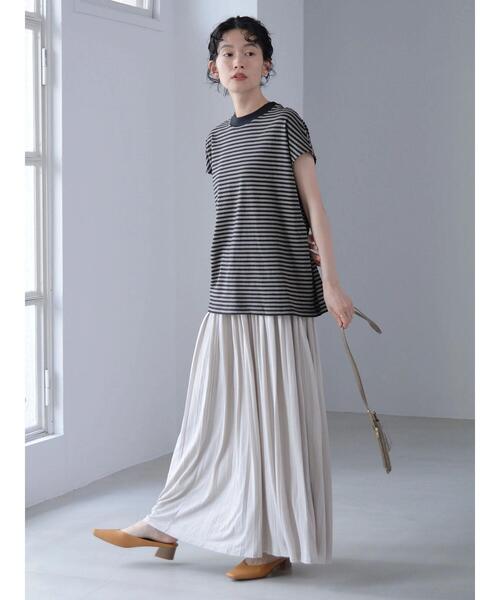 AMERICAN HOLIC（アメリカンホリック）の「カットプリーツスカート（スカート・レディース・グレイッシュベージュ/ブルーグリーン/チャコールグレー・M/L）」の18枚目の写真