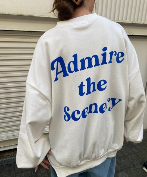 WEGO（ウィゴー）の「WEGO/【WEB限定】バルーンシルエットロゴスウェット（スウェット・レディース・杢グレー/ネイビー/アイボリー/ホワイト/ホワイト系その他/ダークグリーン・FREE）」の4枚目の写真