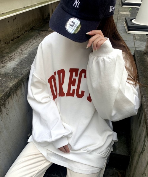 WEGO（ウィゴー）の「WEGO/【WEB限定】バルーンシルエットロゴスウェット（スウェット・レディース・杢グレー/ネイビー/アイボリー/ホワイト/ホワイト系その他/ダークグリーン・FREE）」の2枚目の写真