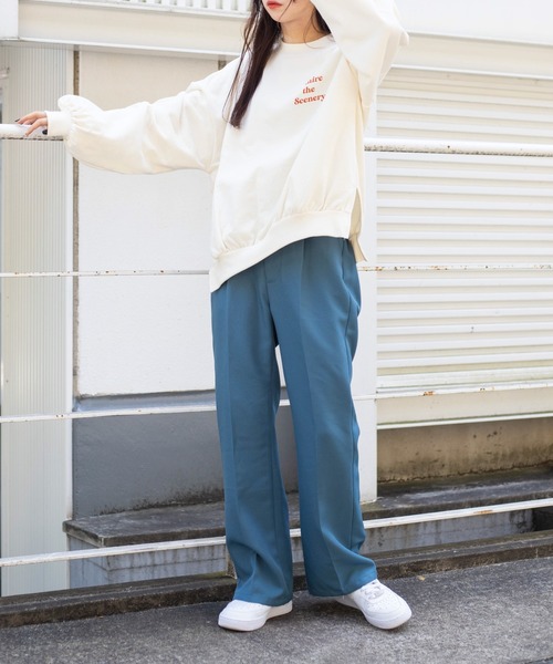 WEGO（ウィゴー）の「WEGO/【WEB限定】バルーンシルエットロゴスウェット（スウェット・レディース・杢グレー/ネイビー/アイボリー/ホワイト/ホワイト系その他/ダークグリーン・FREE）」の15枚目の写真