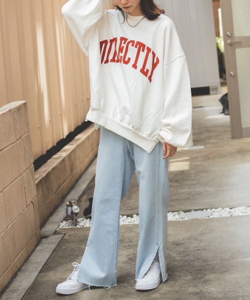 WEGO（ウィゴー）の「WEGO/【WEB限定】バルーンシルエットロゴスウェット（スウェット・レディース・杢グレー/ネイビー/アイボリー/ホワイト/ホワイト系その他/ダークグリーン・FREE）」の12枚目の写真