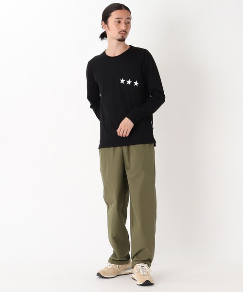 BASECONTROL（ベースコントロール）の「◆吸水速乾 ポケットスタープリント 長袖Tシャツ（Tシャツ/カットソー・メンズ・ライトブルー/ネイビー/ピンク系/アイボリー/ブラック・03/02/01/04）」の10枚目の写真