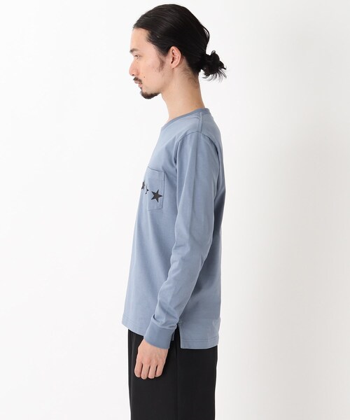 BASECONTROL（ベースコントロール）の「◆吸水速乾 ポケットスタープリント 長袖Tシャツ（Tシャツ/カットソー・メンズ・ライトブルー/ネイビー/ピンク系/アイボリー/ブラック・03/02/01/04）」の14枚目の写真