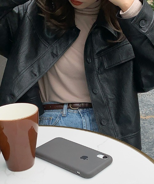 ABYS（アビス）の「フェイクレザーショートブルゾン（ブルゾン・レディース・ブラック/ブラウン・FREE）」の8枚目の写真