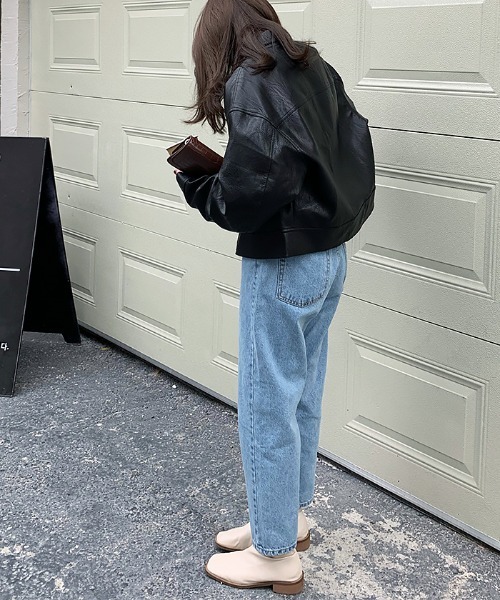 ABYS（アビス）の「フェイクレザーショートブルゾン（ブルゾン・レディース・ブラック/ブラウン・FREE）」の6枚目の写真