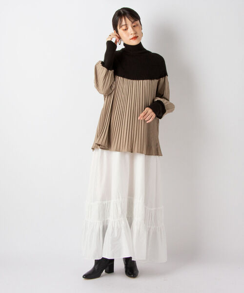 美品✨シアントーキョー シャツ ブラウス　プリーツ オーバーサイズ 白　長袖 美品✨シアントーキョー シャツ ブラウス プリーツ オーバー