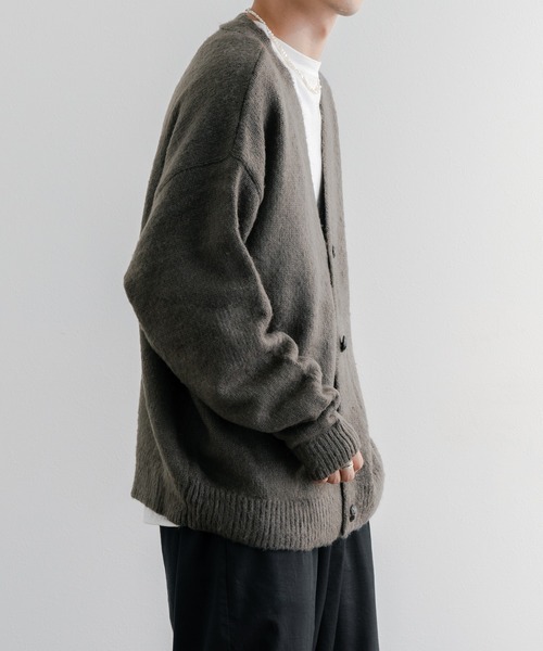 epnok（エプノック）の「ベーシックルーズモヘアライクカーディガン（カーディガン/ボレロ・メンズ・チャコール/ナチュラル/キャメル/ミント/グレイッシュブルー・SMALL/MEDIUM/LARGE）」の20枚目の写真