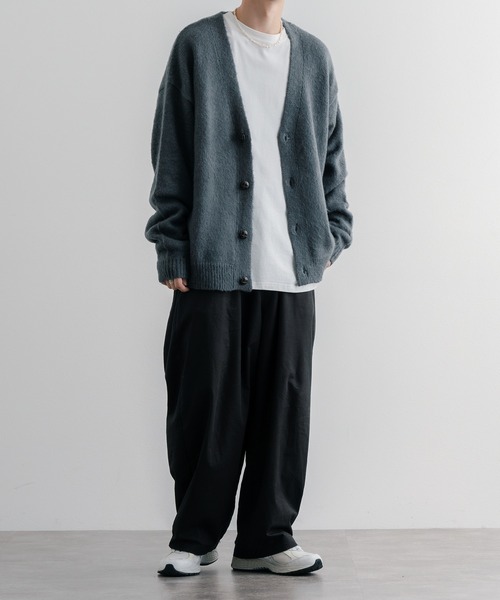 epnok（エプノック）の「ベーシックルーズモヘアライクカーディガン（カーディガン/ボレロ・メンズ・チャコール/ナチュラル/キャメル/ミント/グレイッシュブルー・SMALL/MEDIUM/LARGE）」の10枚目の写真