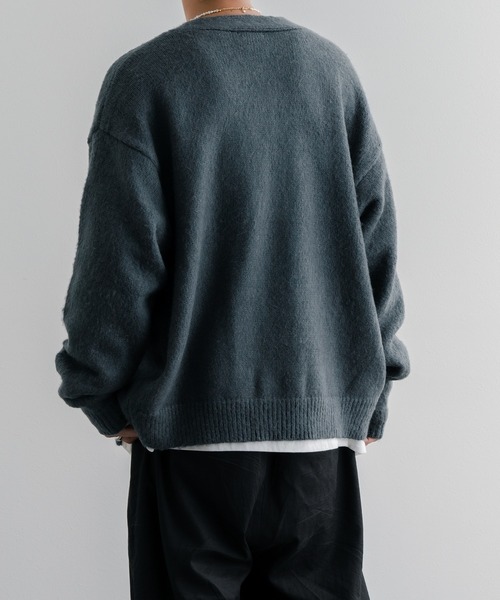 epnok（エプノック）の「ベーシックルーズモヘアライクカーディガン（カーディガン/ボレロ・メンズ・チャコール/ナチュラル/キャメル/ミント/グレイッシュブルー・SMALL/MEDIUM/LARGE）」の7枚目の写真