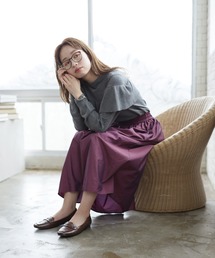 ENNEA | 【帯電防止＆撥水加工】グリッターギャザーロングスカート(スカート)