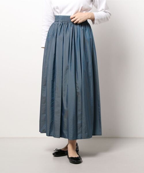 ENNEA（エンネア）の「【帯電防止＆撥水加工】グリッターギャザーロングスカート（スカート・レディース・ブラウン/パープル/グリーン・38）」の9枚目の写真