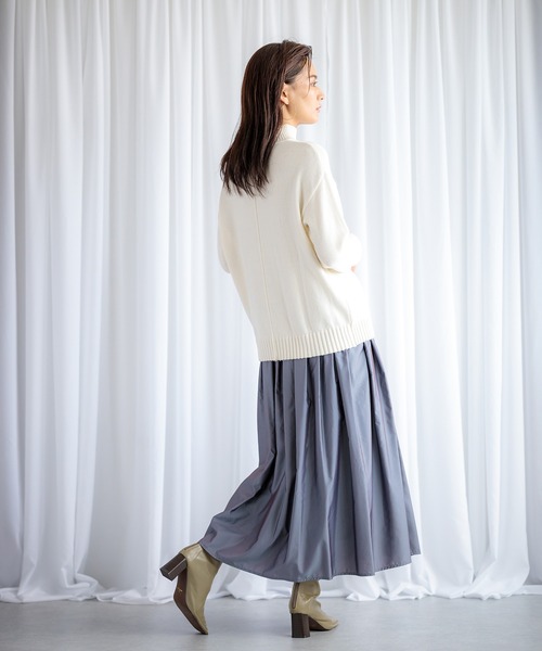 ENNEA（エンネア）の「【帯電防止＆撥水加工】グリッターギャザーロングスカート（スカート・レディース・ブラウン/パープル/グリーン・38）」の4枚目の写真