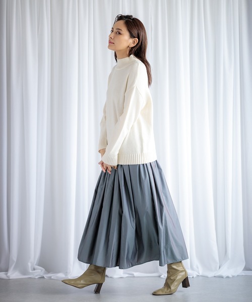 ENNEA（エンネア）の「【帯電防止＆撥水加工】グリッターギャザーロングスカート（スカート・レディース・ブラウン/パープル/グリーン・38）」の8枚目の写真