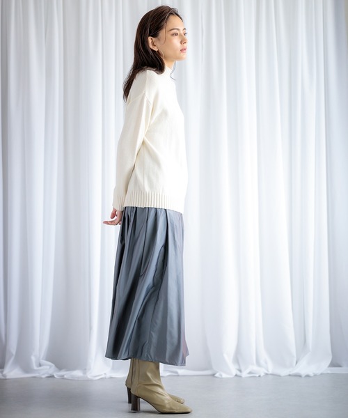 ENNEA（エンネア）の「【帯電防止＆撥水加工】グリッターギャザーロングスカート（スカート・レディース・ブラウン/パープル/グリーン・38）」の10枚目の写真