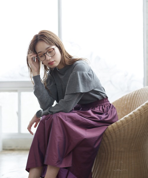 ENNEA（エンネア）の「【帯電防止＆撥水加工】グリッターギャザーロングスカート（スカート・レディース・ブラウン/パープル/グリーン・38）」の19枚目の写真