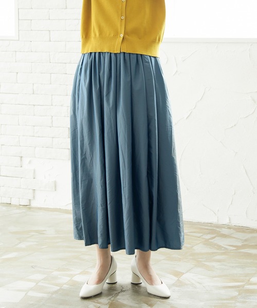 ENNEA（エンネア）の「【帯電防止＆撥水加工】グリッターギャザーロングスカート（スカート・レディース・ブラウン/パープル/グリーン・38）」の6枚目の写真