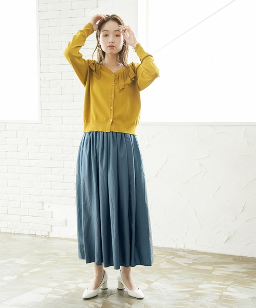 ENNEA（エンネア）の「【帯電防止＆撥水加工】グリッターギャザーロングスカート（スカート・レディース・ブラウン/パープル/グリーン・38）」の12枚目の写真