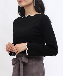 TRUDEA（トルディア）の「配色スカラップニットプルオーバー（ニット/セーター）」