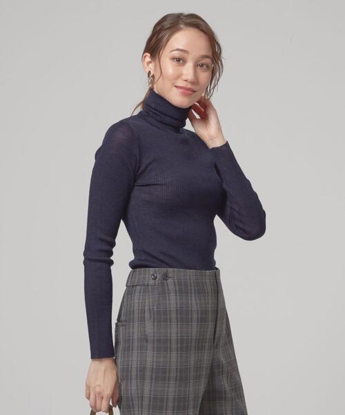 closet story(クローゼットストーリー)の「<closet story>ベーシック リブ タートルネック ニット -ウォッシャブル-(ニット/セーター・レディース・ブラック/ネイビー/オフホワイト・FREE)」の1枚目の写真