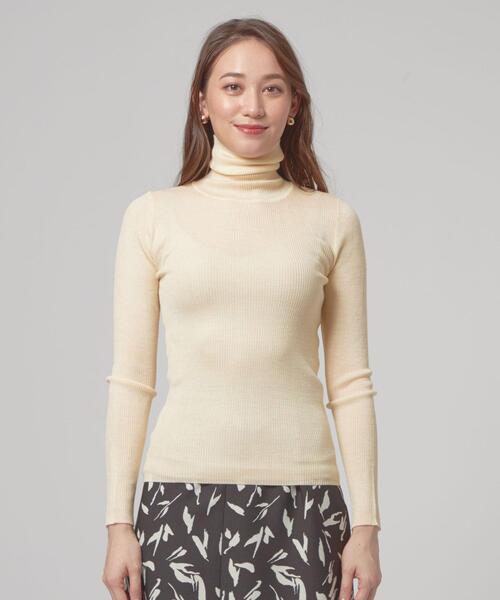 closet story(クローゼットストーリー)の「<closet story>ベーシック リブ タートルネック ニット -ウォッシャブル-(ニット/セーター・レディース・ブラック/ネイビー/オフホワイト・FREE)」の6枚目の写真