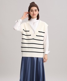 INED | 深Vネックニットベスト(ベスト)